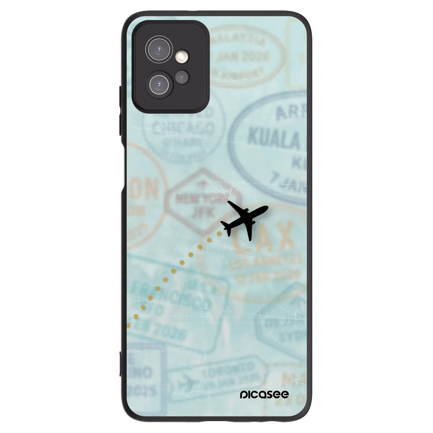 Picasee silikonowe czarne etui na Motorola Moto G32 - FLIGHT PATH