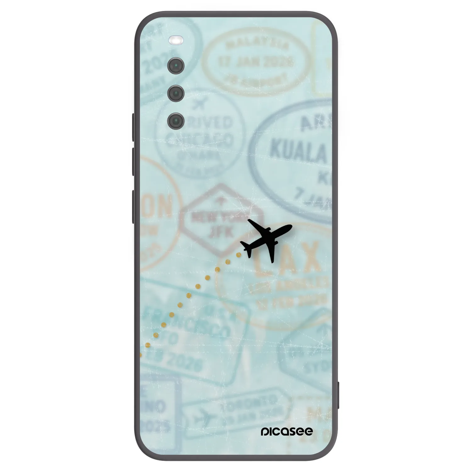Picasee silikonowe czarne etui na Sony Xperia 10 III - FLIGHT PATH