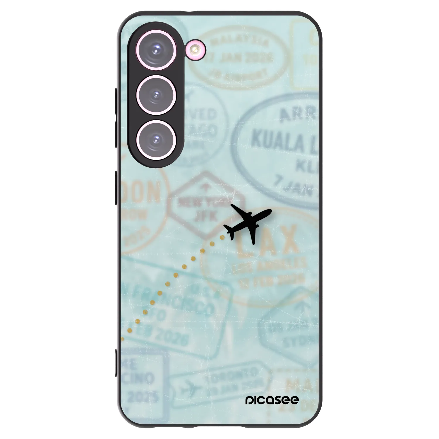 Picasee silikonowe czarne etui na Samsung Galaxy S23 5G - FLIGHT PATH
