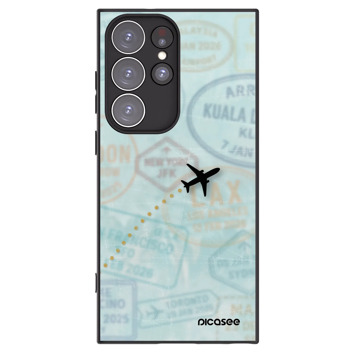 Picasee silikonowe czarne etui na Samsung Galaxy S23 Ultra 5G - FLIGHT PATH