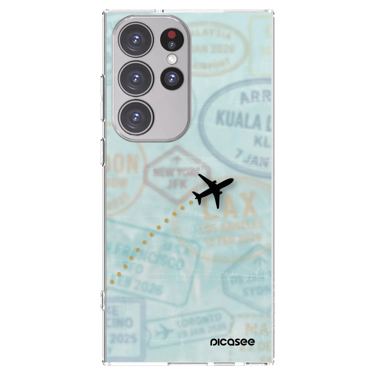 Picasee silikonowe przeźroczyste etui na Samsung Galaxy S23 Ultra 5G - FLIGHT PATH