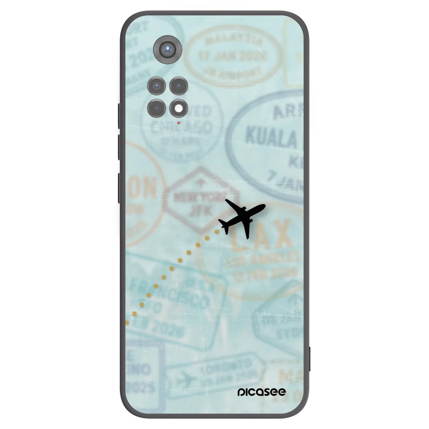 Picasee silikonowe czarne etui na Xiaomi Redmi Note 11S 5G - FLIGHT PATH