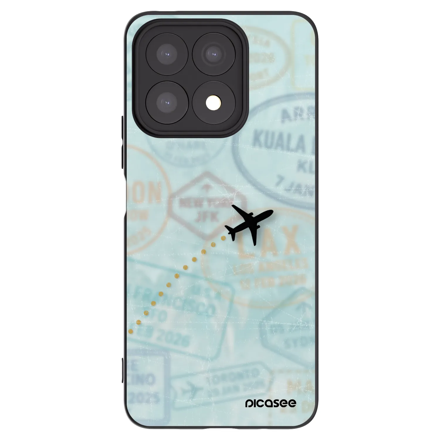Picasee silikonowe czarne etui na Honor X8a - FLIGHT PATH