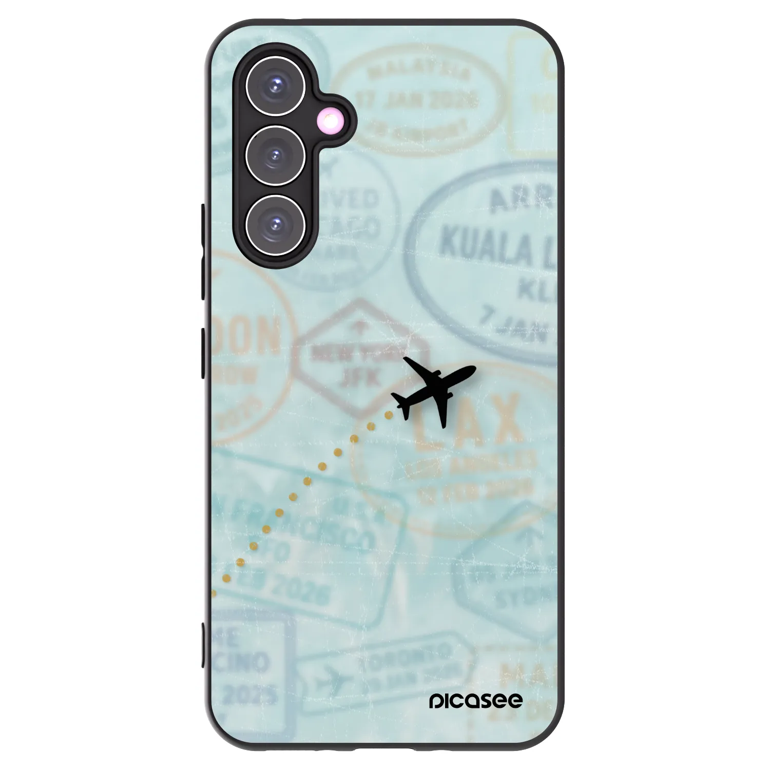 Picasee silikonowe czarne etui na Samsung Galaxy A54 5G A546B - FLIGHT PATH