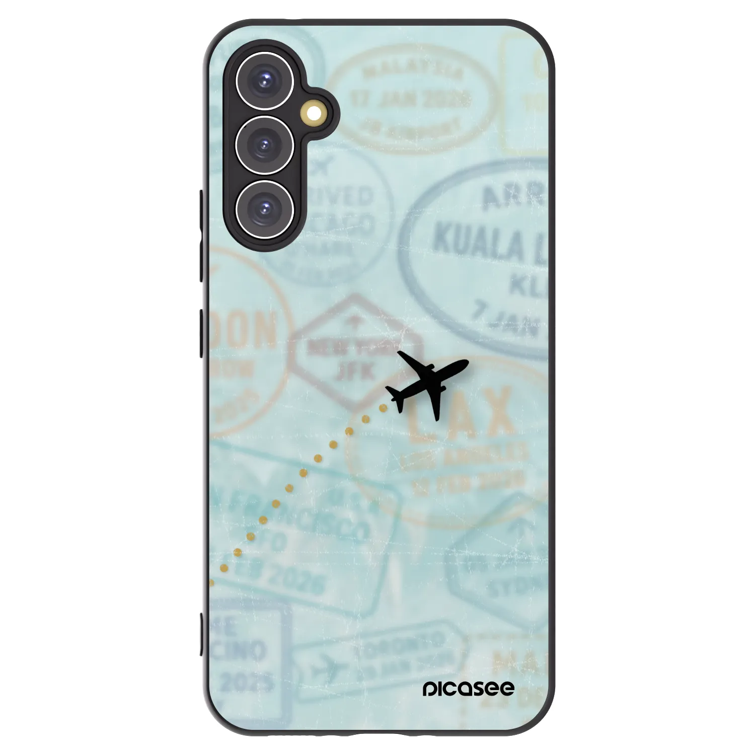 Picasee silikonowe czarne etui na Samsung Galaxy A34 5G A346B - FLIGHT PATH