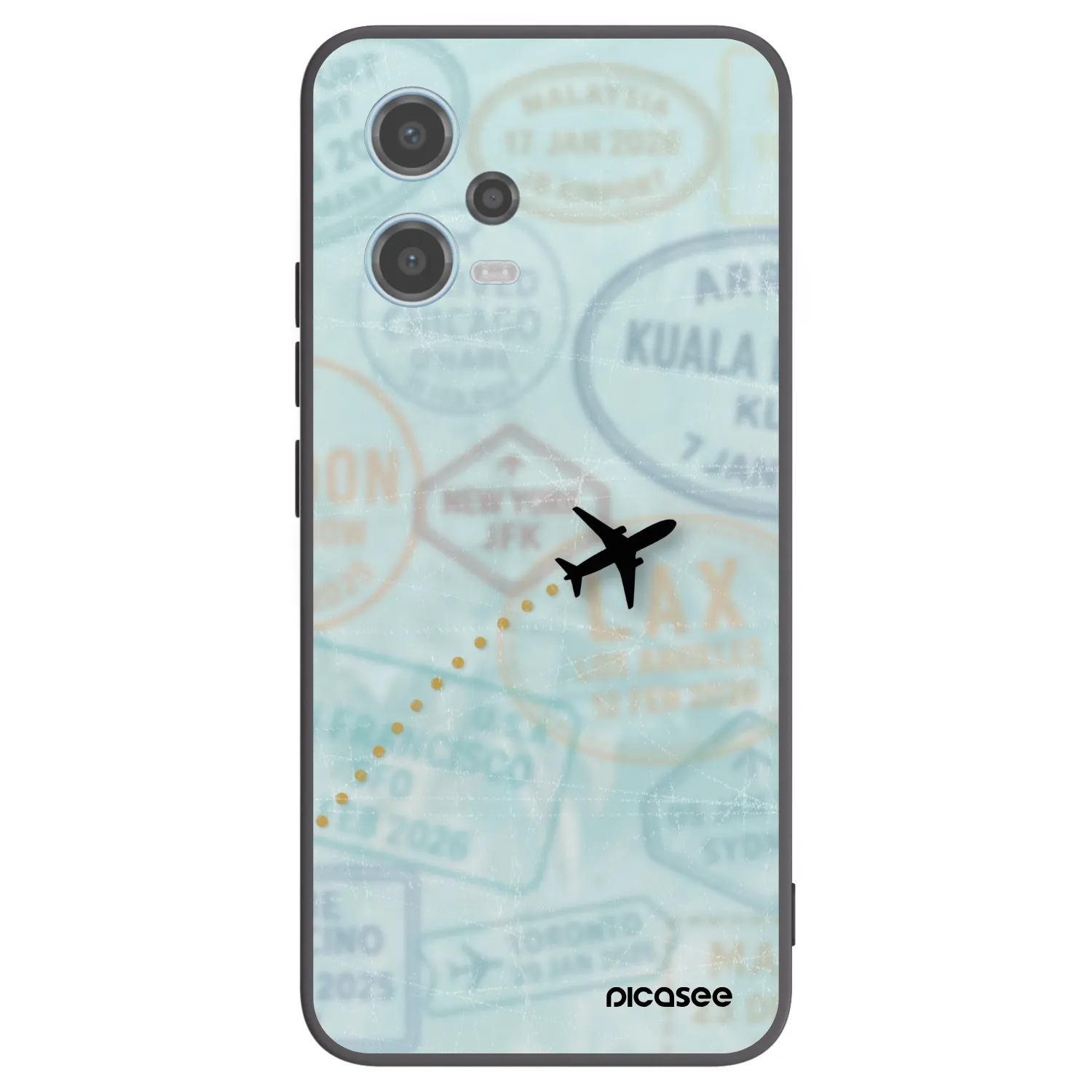 Picasee silikonowe czarne etui na Xiaomi Redmi Note 12 5G - FLIGHT PATH