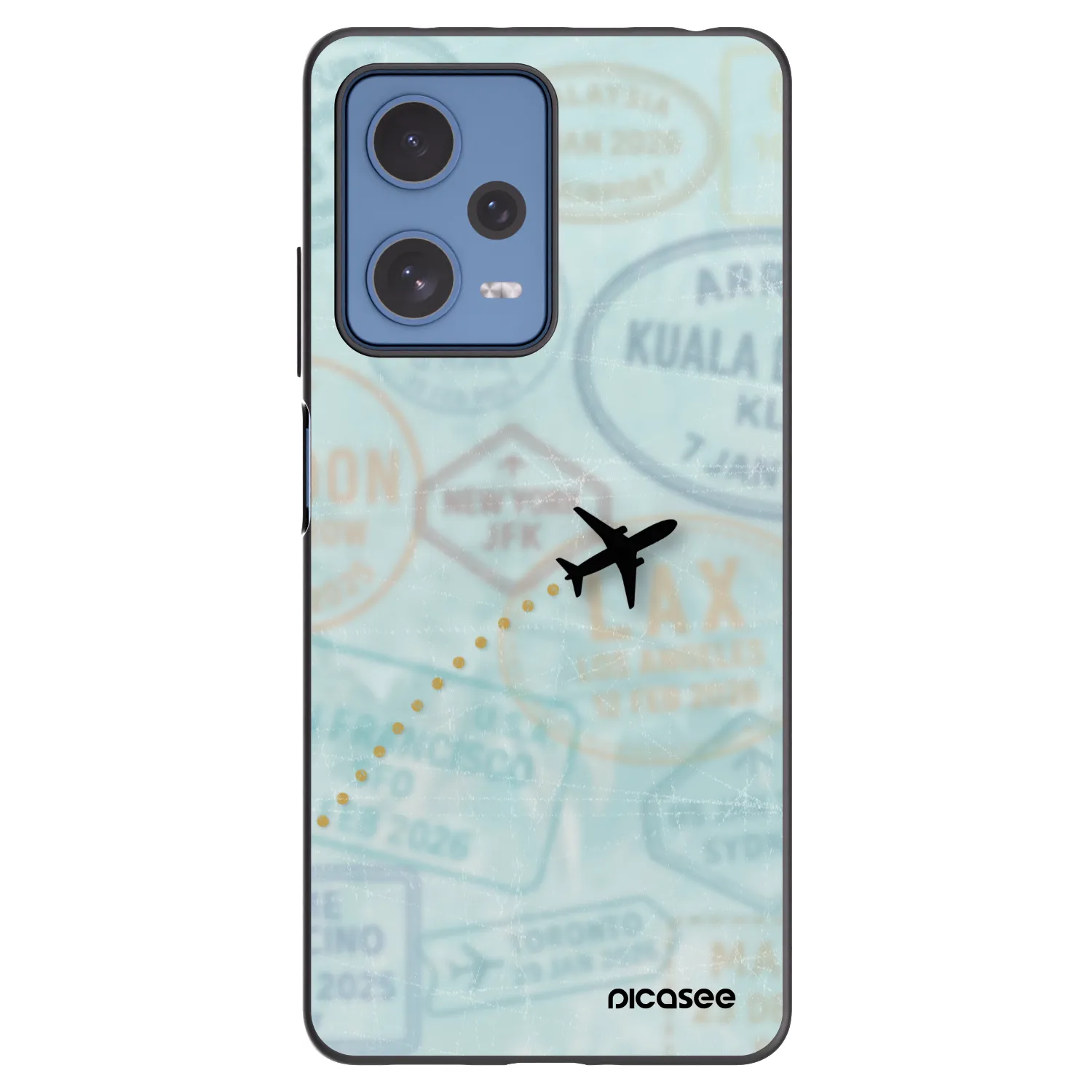 Picasee silikonowe czarne etui na Xiaomi Redmi Note 12 Pro 5G - FLIGHT PATH