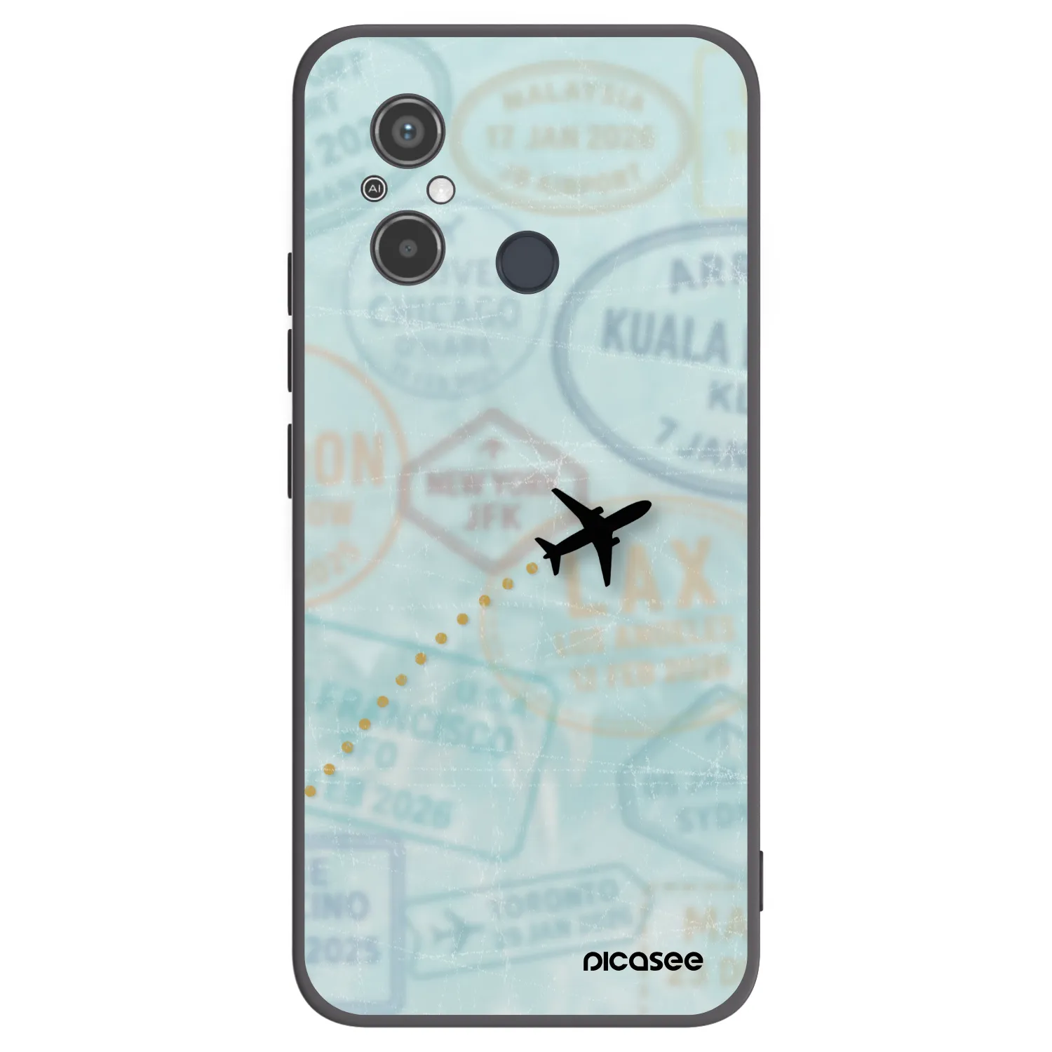 Picasee silikonowe czarne etui na Xiaomi Redmi 12C - FLIGHT PATH