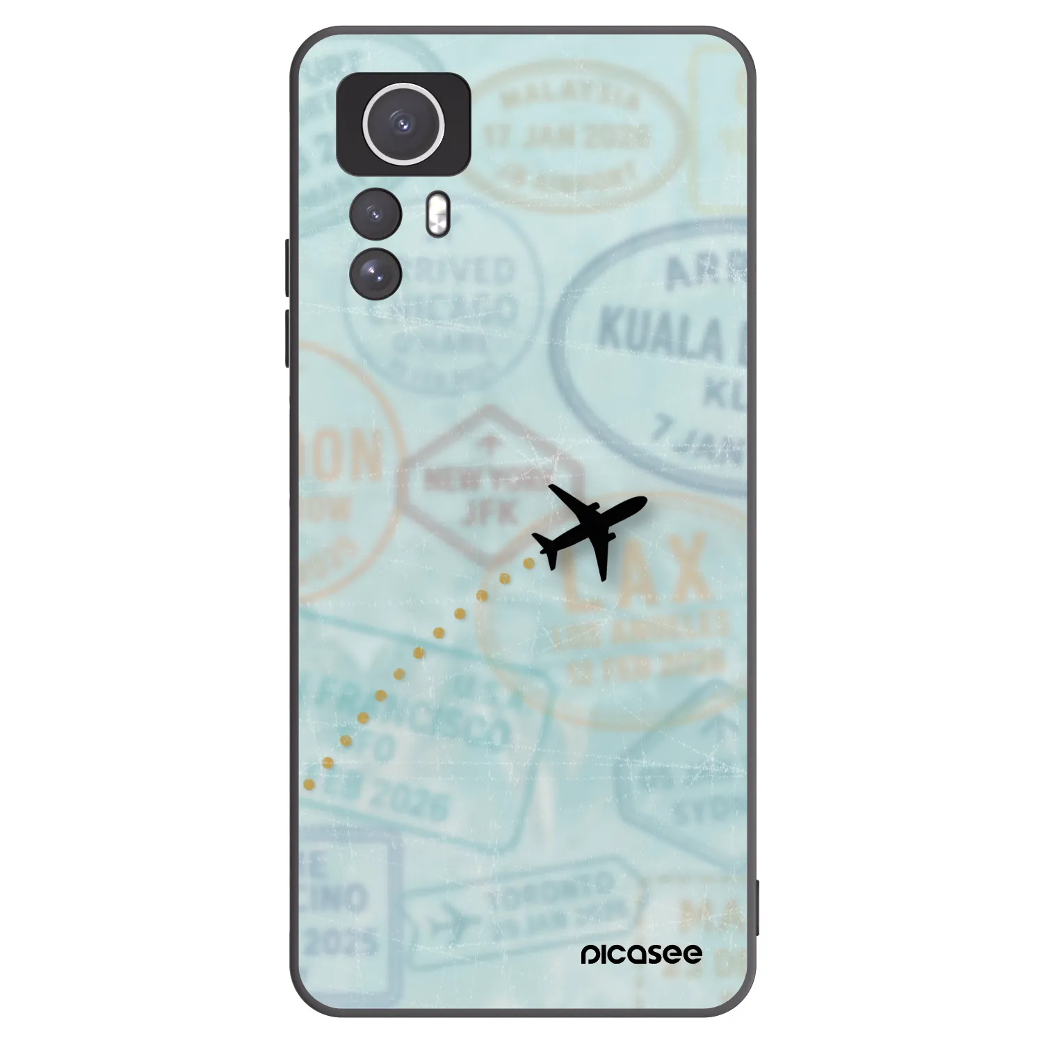 Picasee silikonowe czarne etui na Xiaomi Redmi Note 12S - FLIGHT PATH