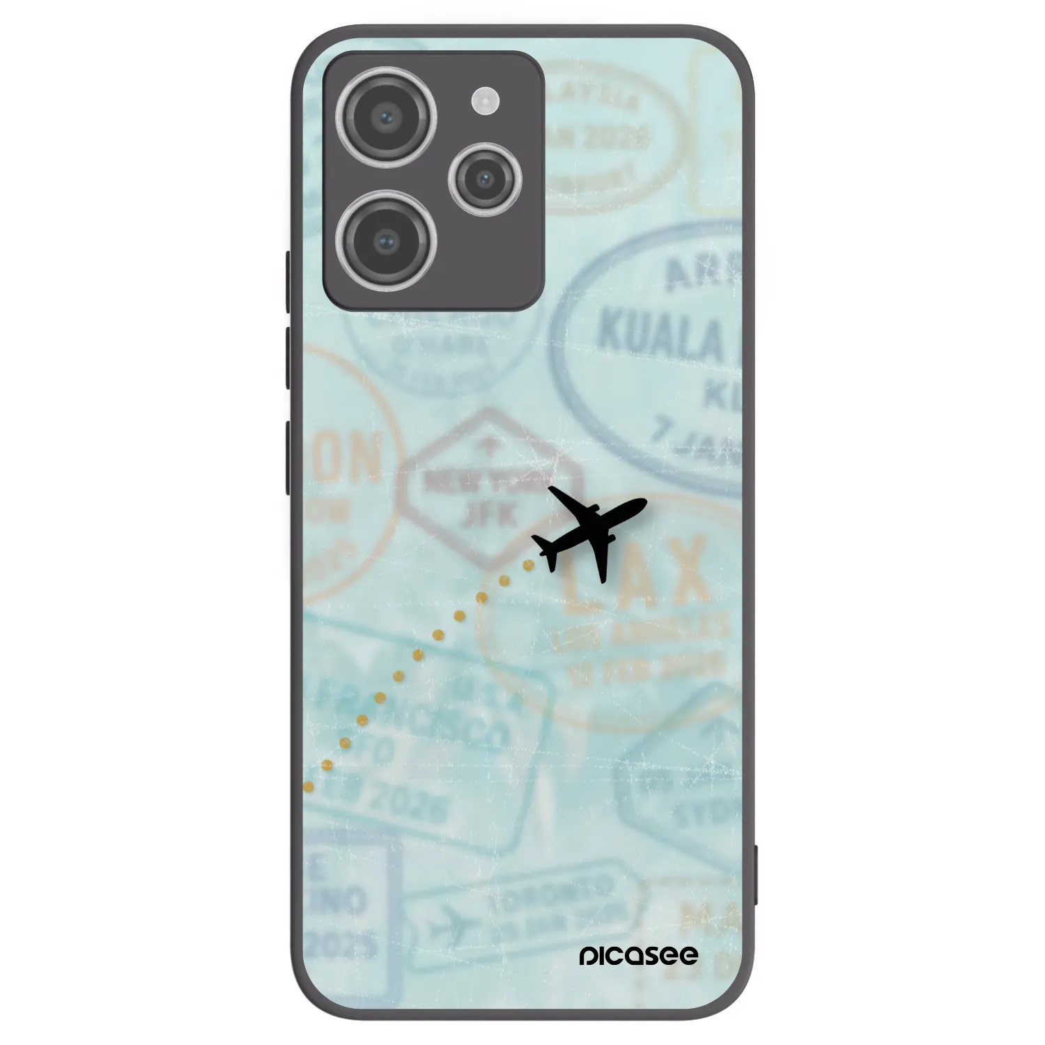 Picasee silikonowe czarne etui na Xiaomi Redmi 12 4G - FLIGHT PATH