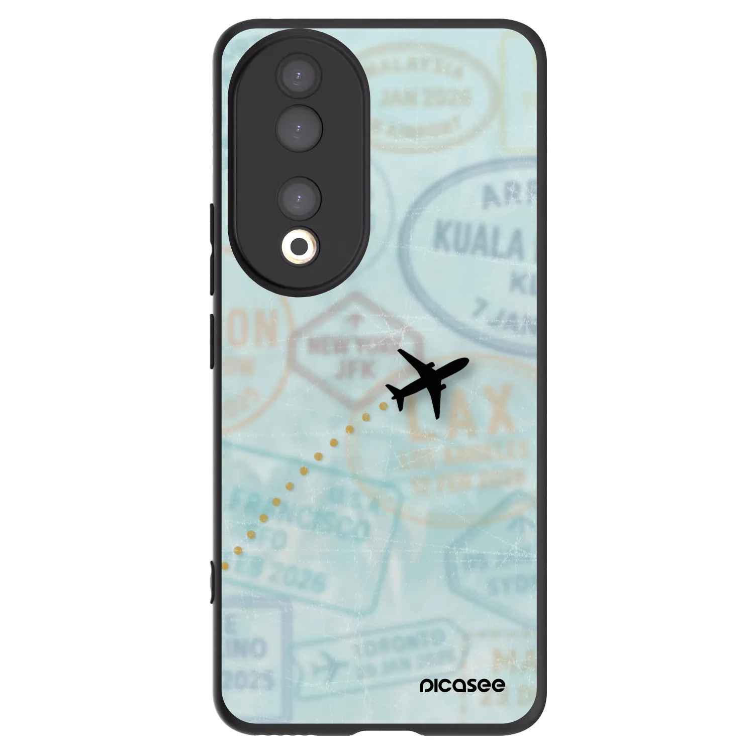 Picasee silikonowe czarne etui na Honor 90 5G - FLIGHT PATH