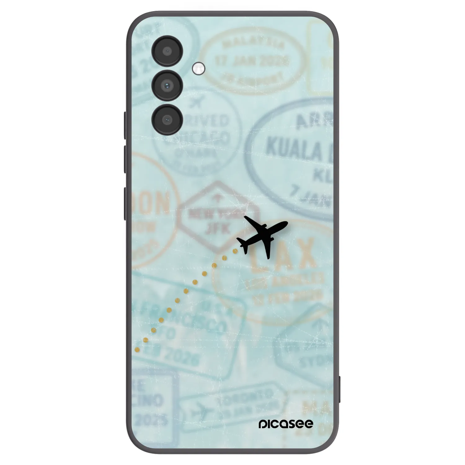 Picasee silikonowe czarne etui na Samsung Galaxy A04s A047F - FLIGHT PATH