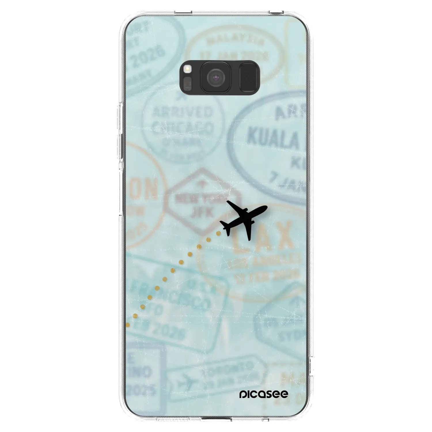 Picasee silikonowe przeźroczyste etui na Samsung Galaxy S8 G950F - FLIGHT PATH