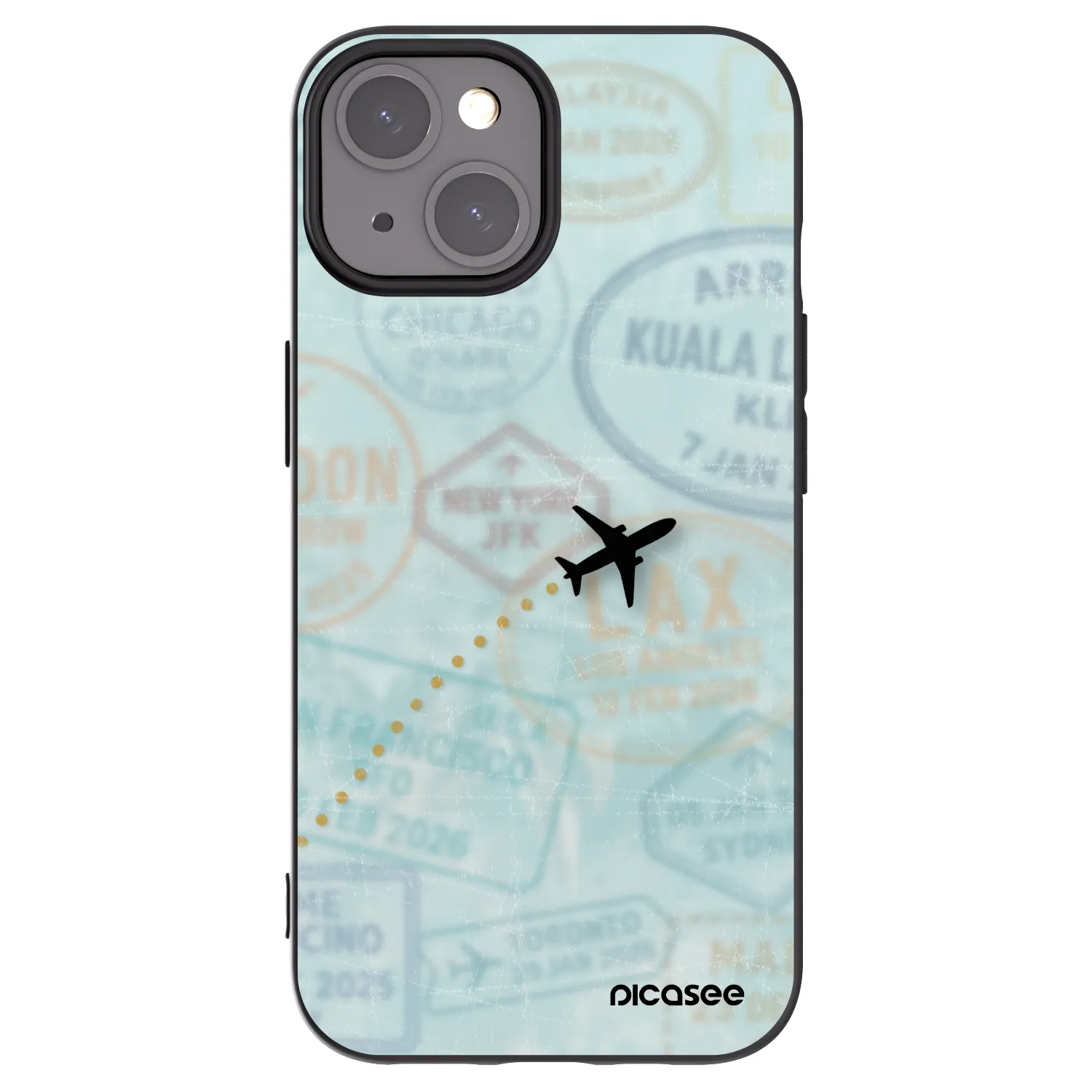 Picasee silikonowe czarne etui na Apple iPhone 15 - FLIGHT PATH