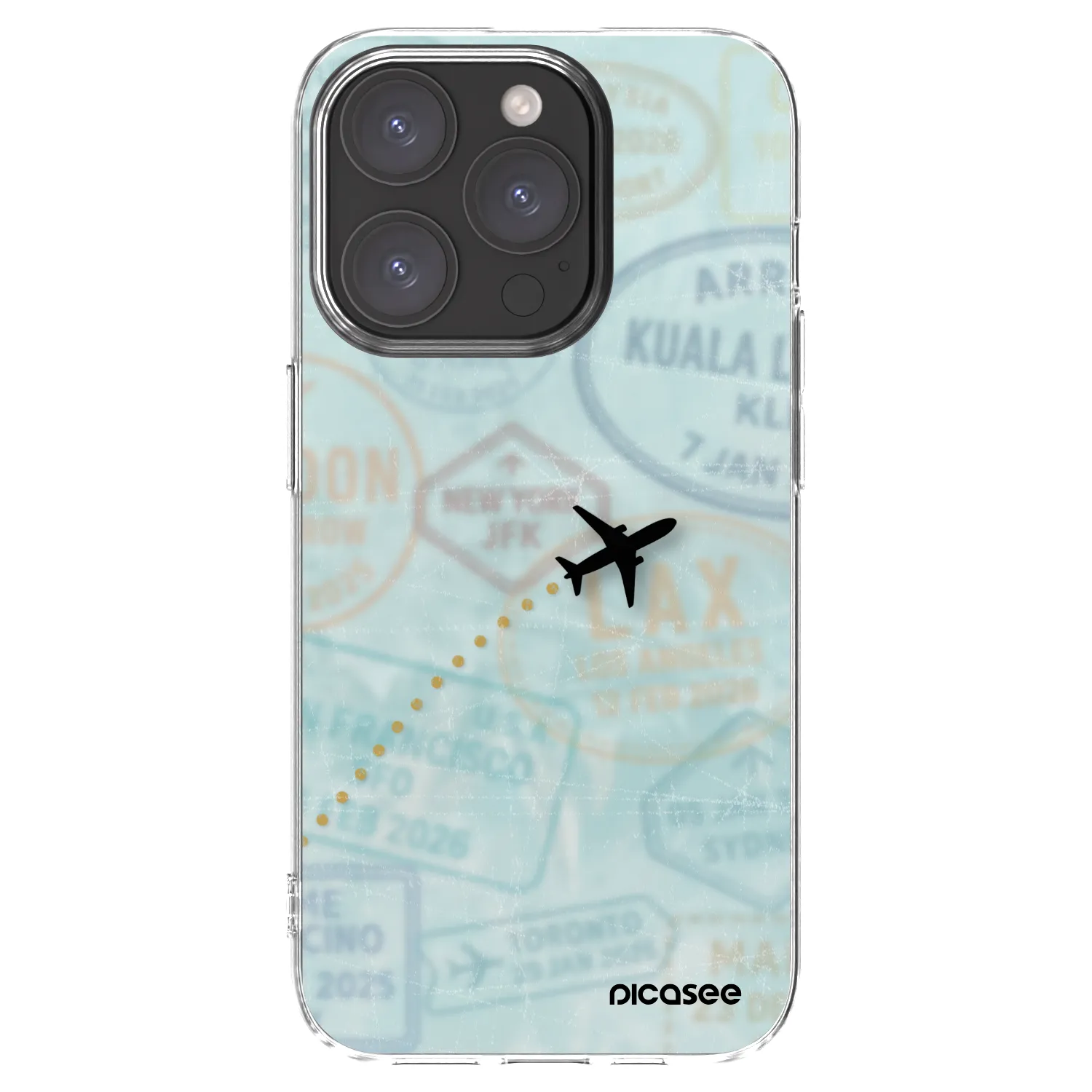 Picasee silikonowe przeźroczyste etui na Apple iPhone 15 Pro - FLIGHT PATH