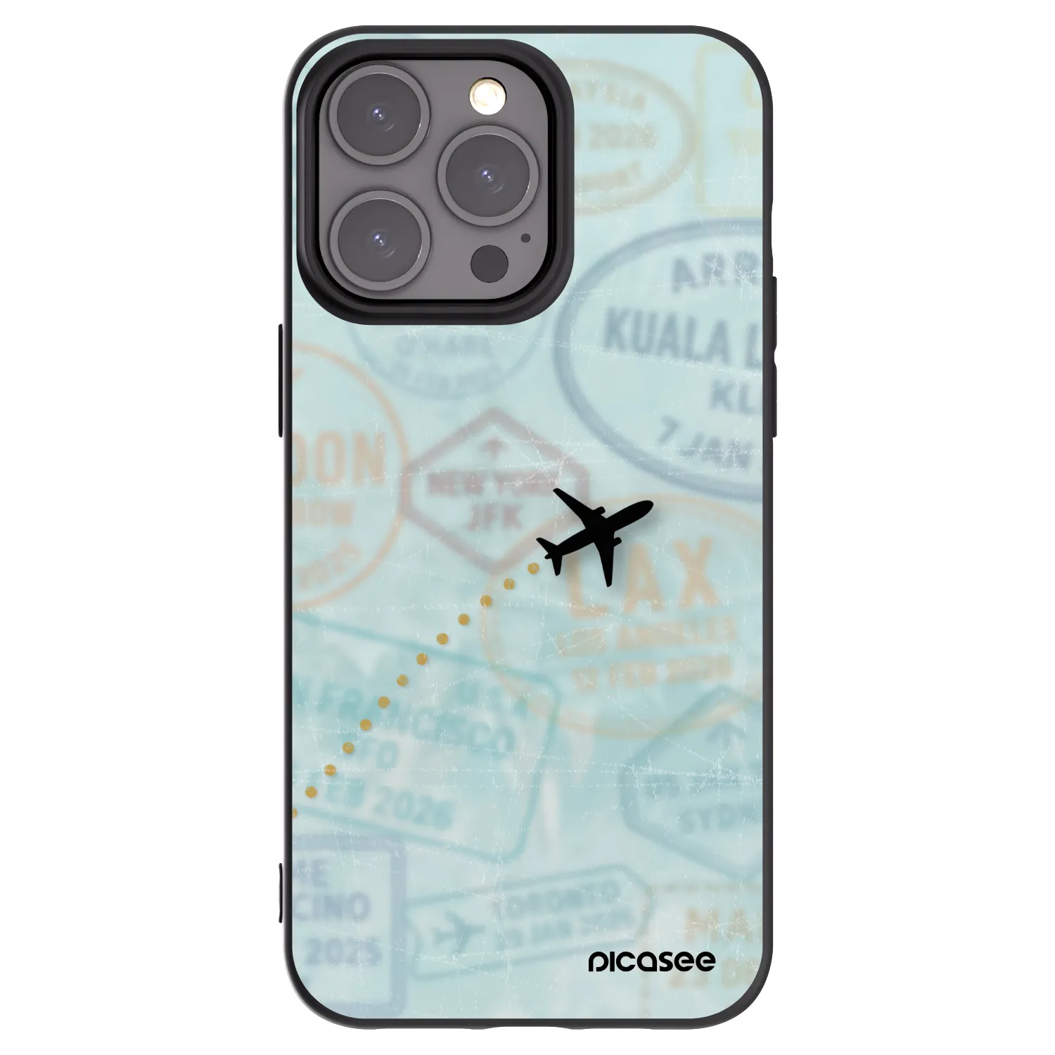 Picasee silikonowe czarne etui na Apple iPhone 15 Pro Max - FLIGHT PATH