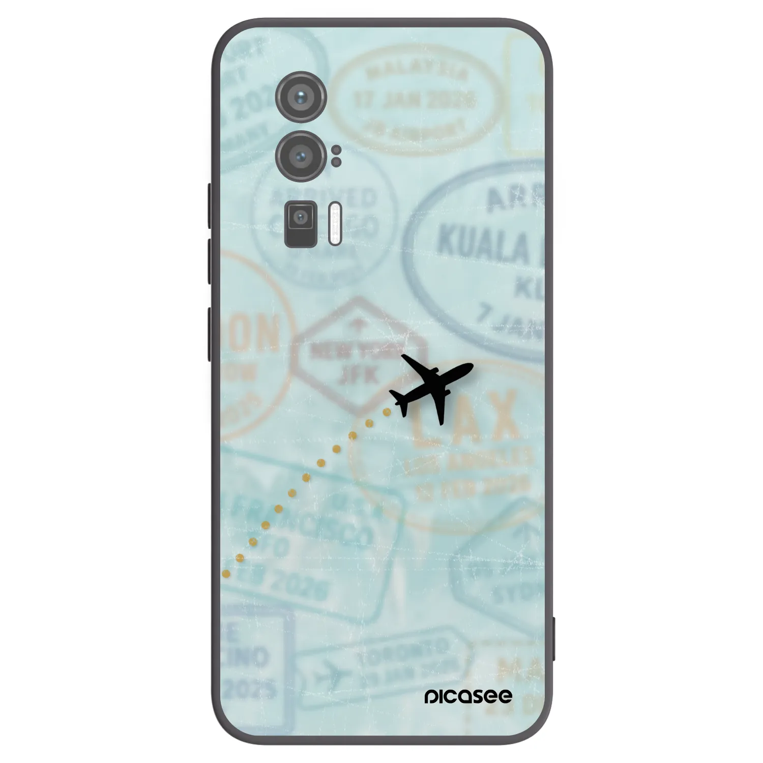 Picasee silikonowe czarne etui na Xiaomi Poco F5 Pro 5G - FLIGHT PATH