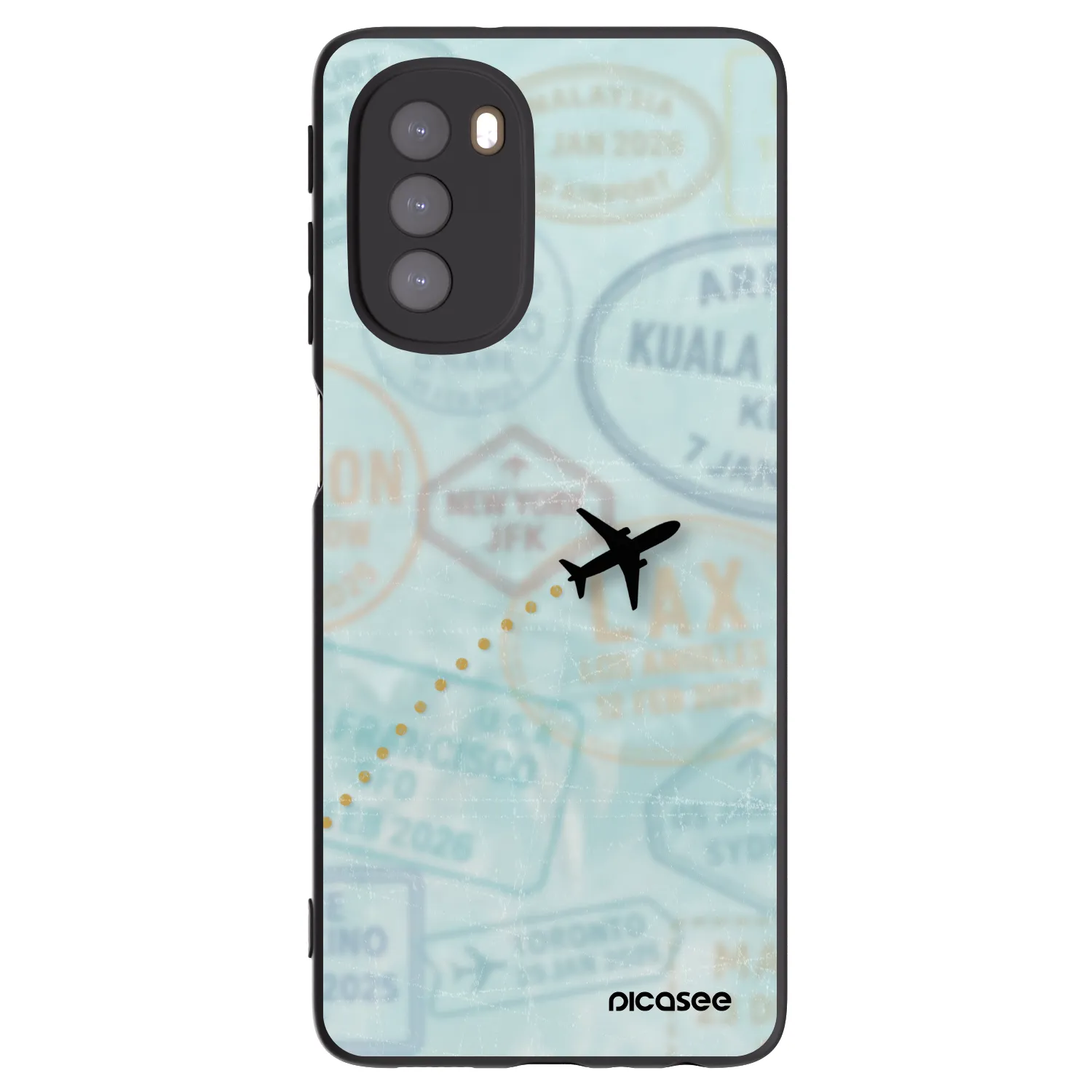 Picasee silikonowe czarne etui na Motorola Moto G51 - FLIGHT PATH