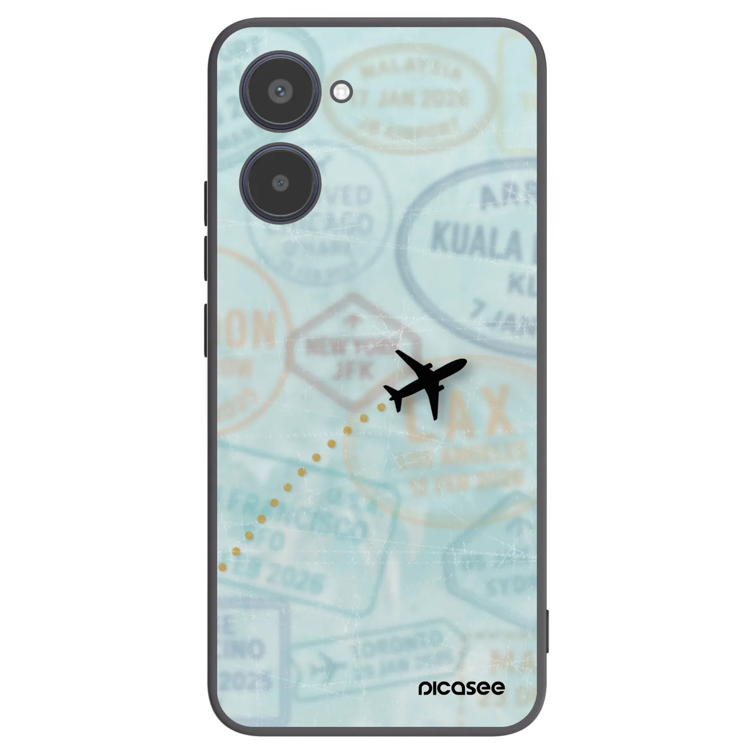 Picasee silikonowe czarne etui na Realme 10 4G - FLIGHT PATH