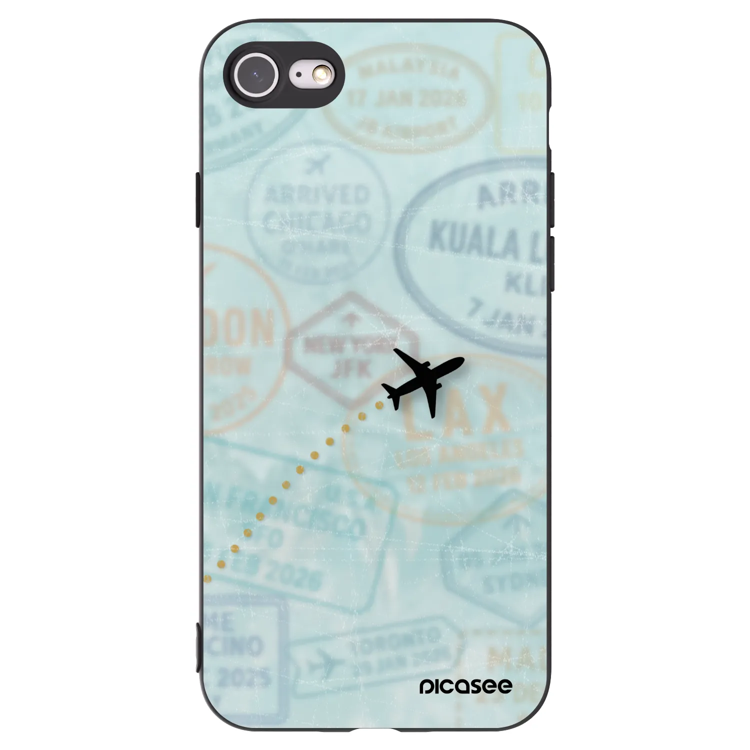 Picasee silikonowe czarne etui na Apple iPhone 7 - FLIGHT PATH