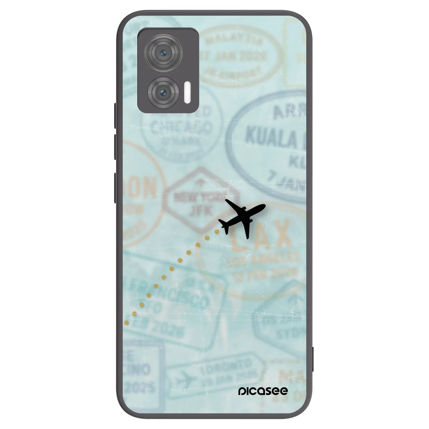 Picasee silikonowe czarne etui na Motorola Edge 30 Neo - FLIGHT PATH