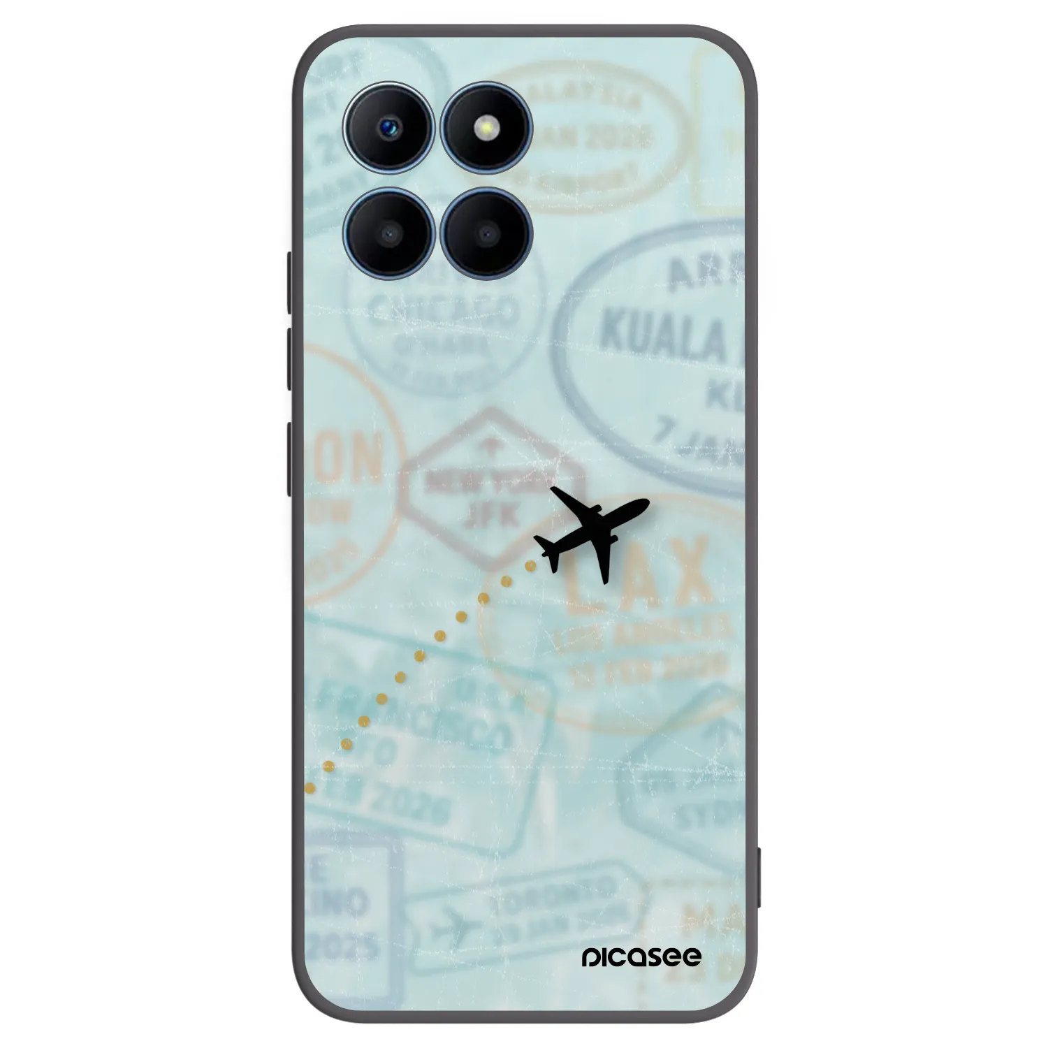 Picasee silikonowe czarne etui na Honor 70 Lite - FLIGHT PATH