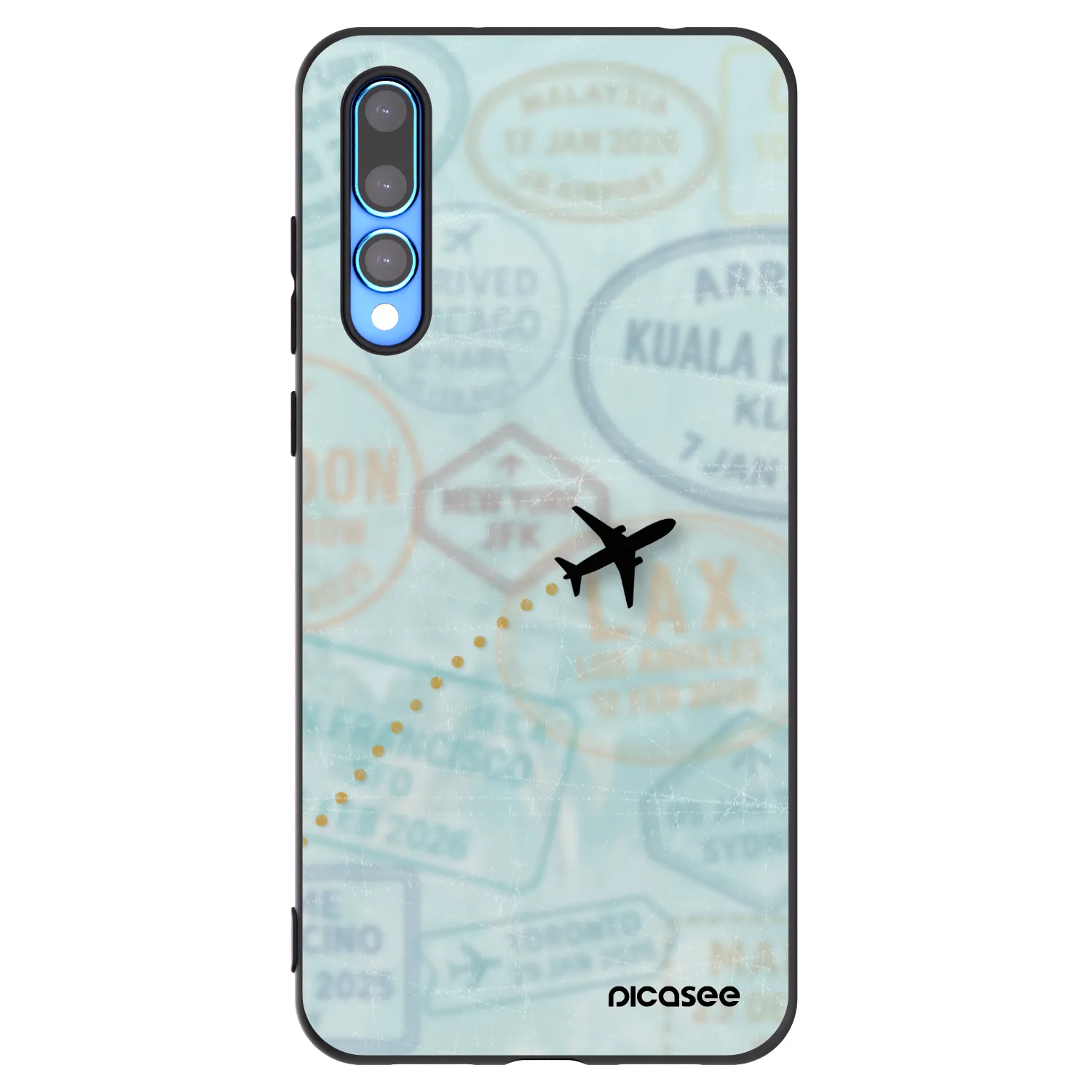 Picasee silikonowe czarne etui na Huawei P20 Pro - FLIGHT PATH