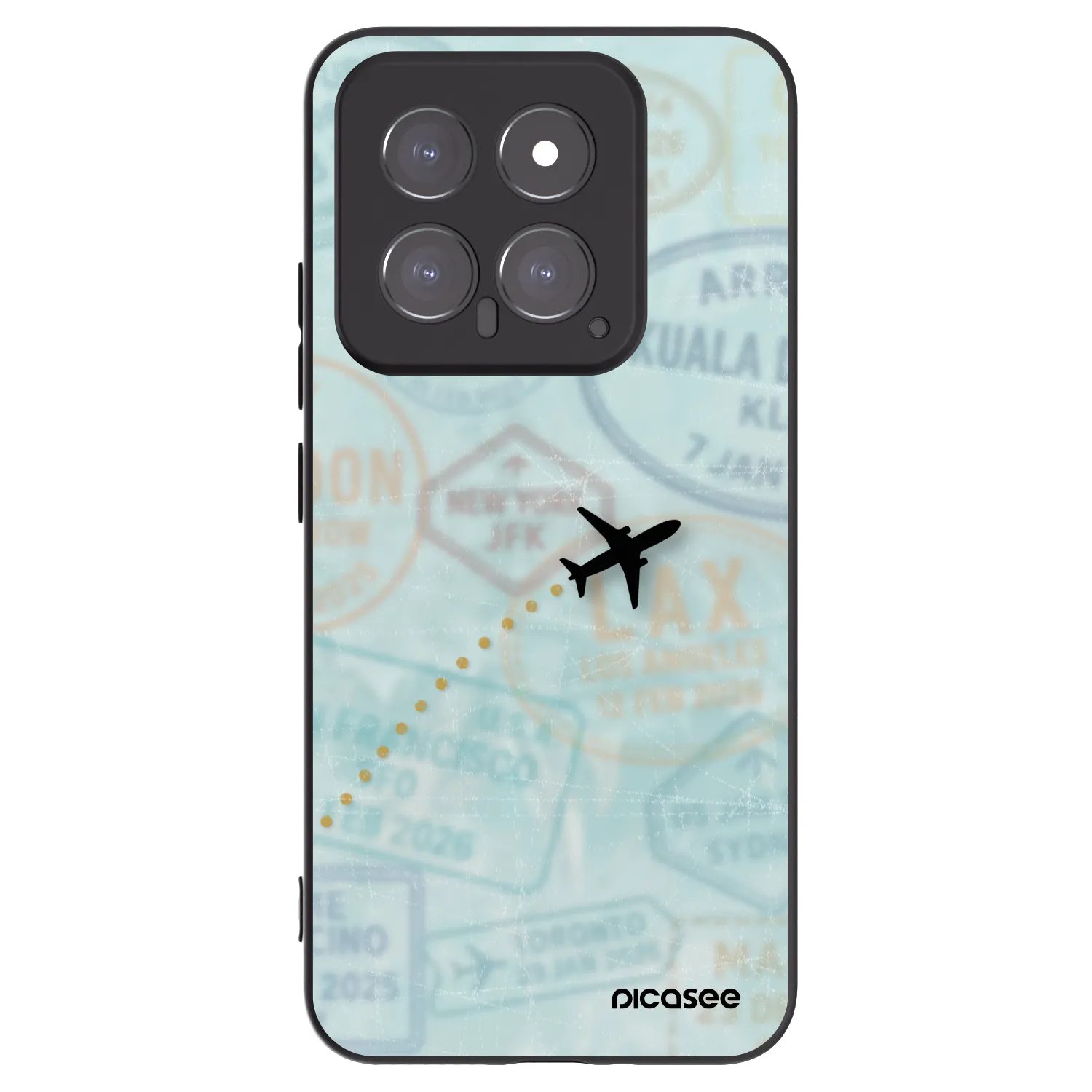 Picasee silikonowe czarne etui na Xiaomi 14 - FLIGHT PATH