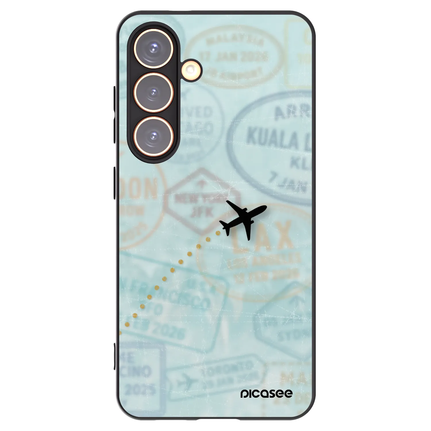 Picasee silikonowe czarne etui na Samsung Galaxy S24 S921B 5G - FLIGHT PATH