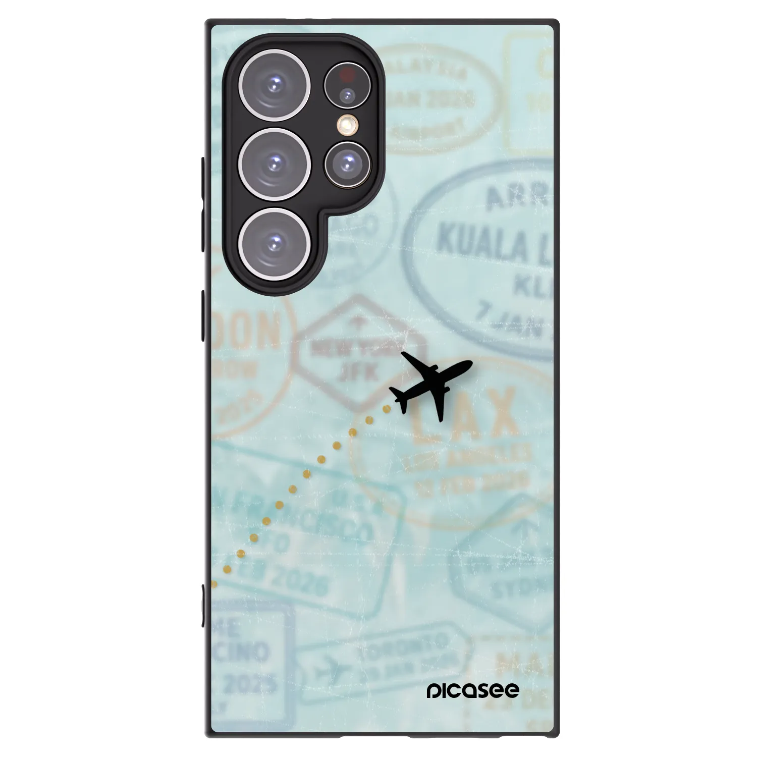 Picasee silikonowe czarne etui na Samsung Galaxy S24 Ultra S928B 5G - FLIGHT PATH