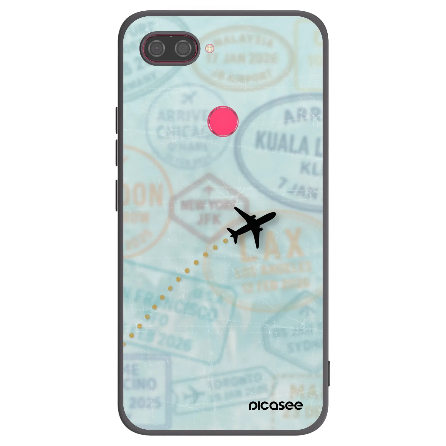 Picasee silikonowe czarne etui na Xiaomi Mi 8 Lite - FLIGHT PATH