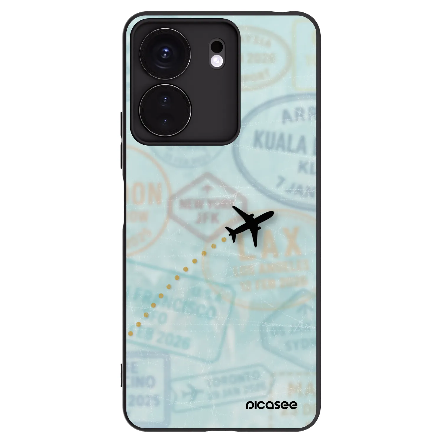 Picasee silikonowe czarne etui na Xiaomi Redmi 13C 4G - FLIGHT PATH