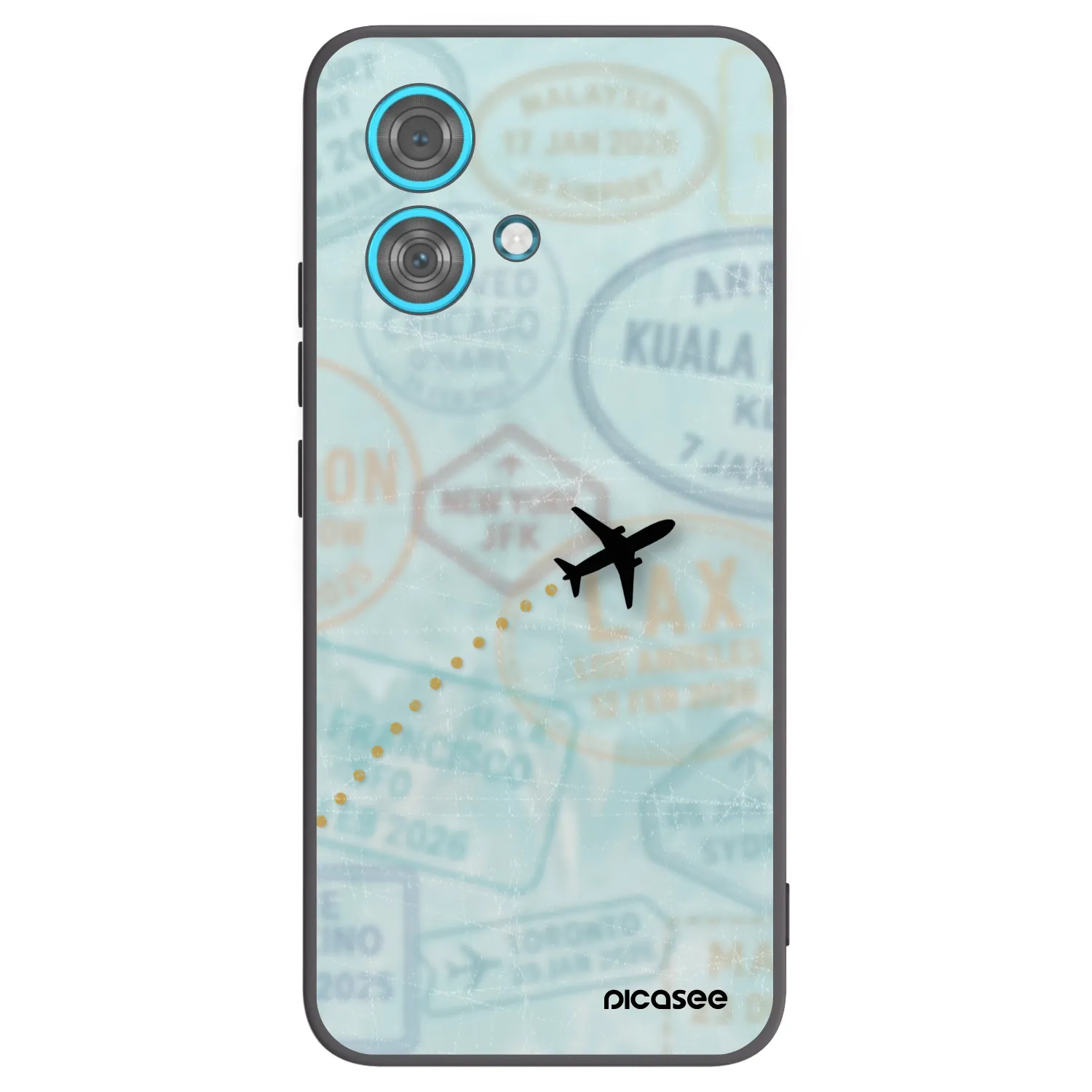 Picasee silikonowe czarne etui na Motorola Edge 40 Neo - FLIGHT PATH