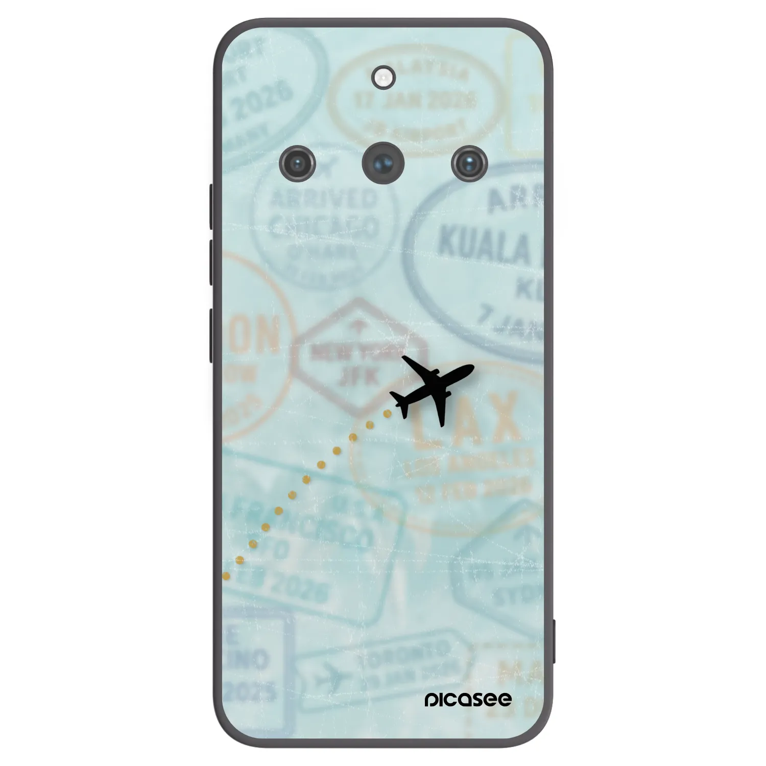 Picasee silikonowe czarne etui na Realme 11 Pro+ - FLIGHT PATH