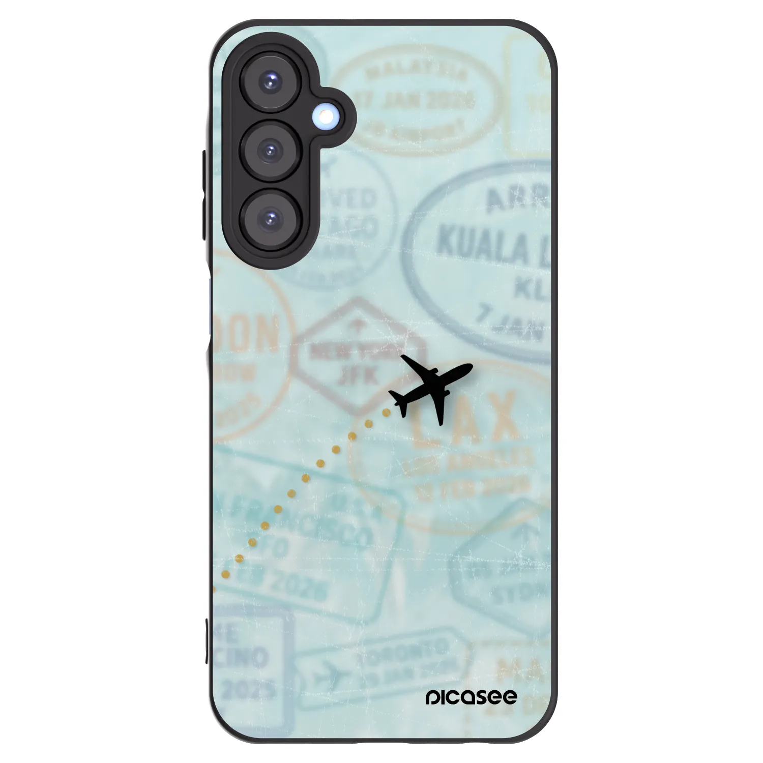 Picasee silikonowe czarne etui na Samsung Galaxy A25 A256B 5G - FLIGHT PATH