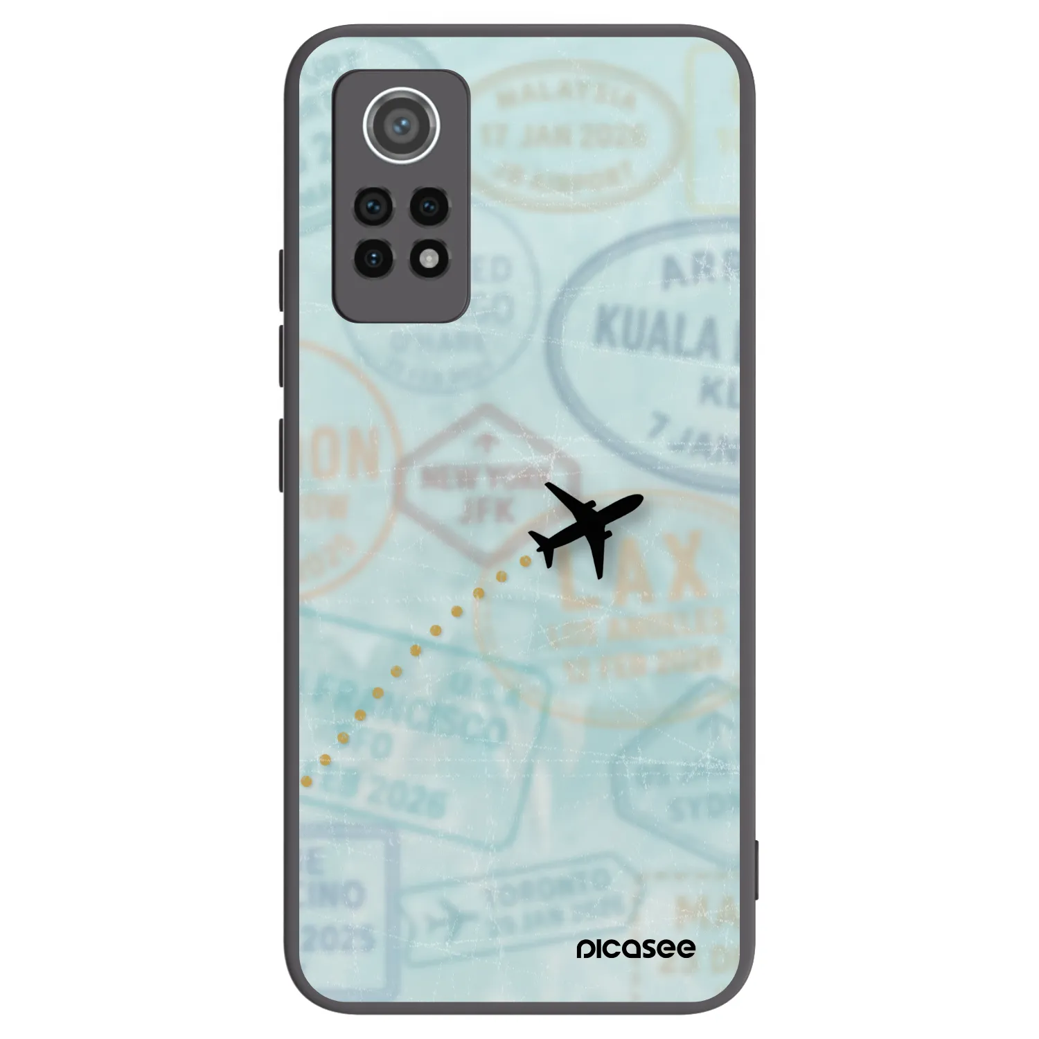 Picasee silikonowe czarne etui na Xiaomi Redmi Note 12 Pro 4G - FLIGHT PATH