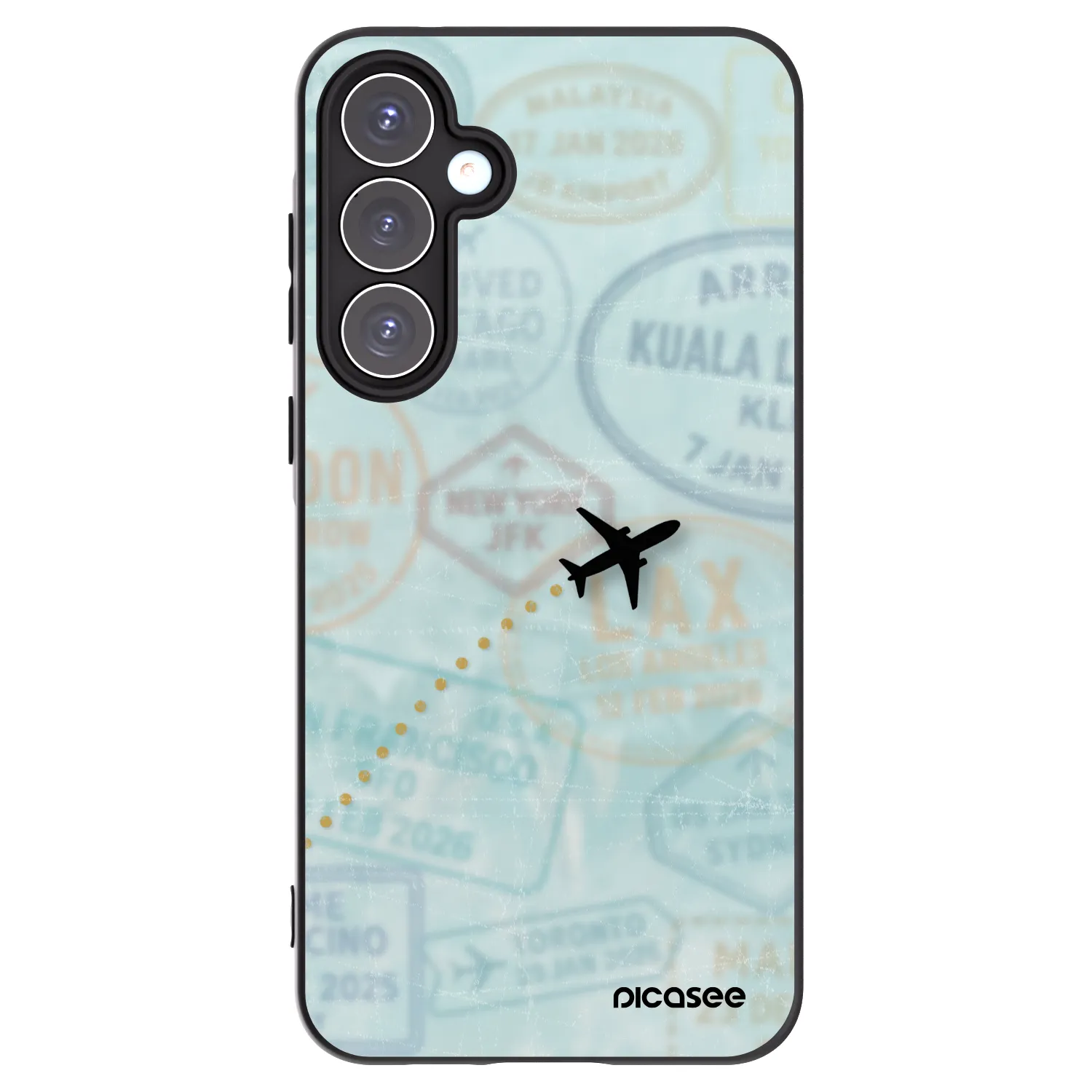 Picasee silikonowe czarne etui na Samsung Galaxy A55 5G A556B - FLIGHT PATH