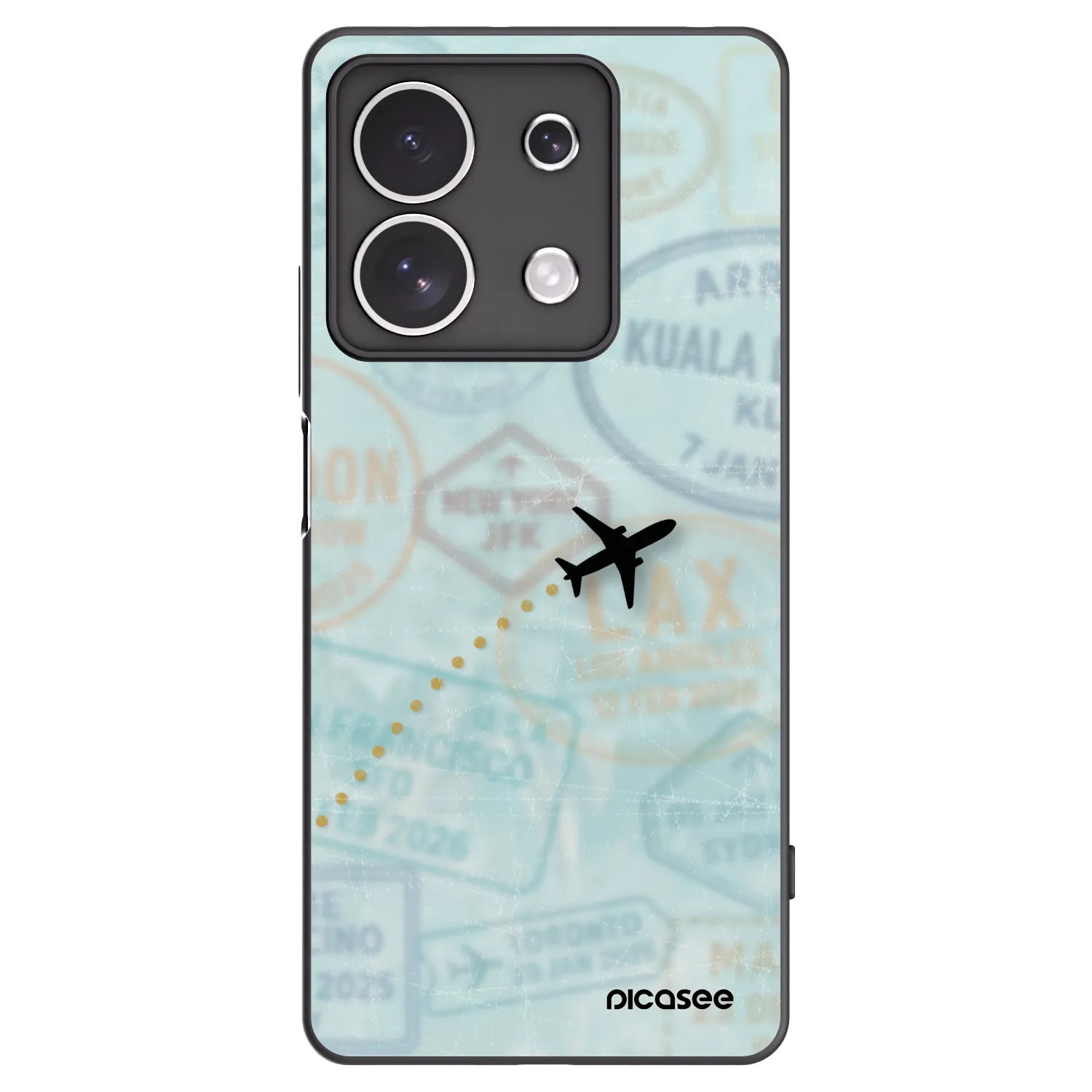 Picasee silikonowe czarne etui na Xiaomi Redmi Note 13 4G - FLIGHT PATH