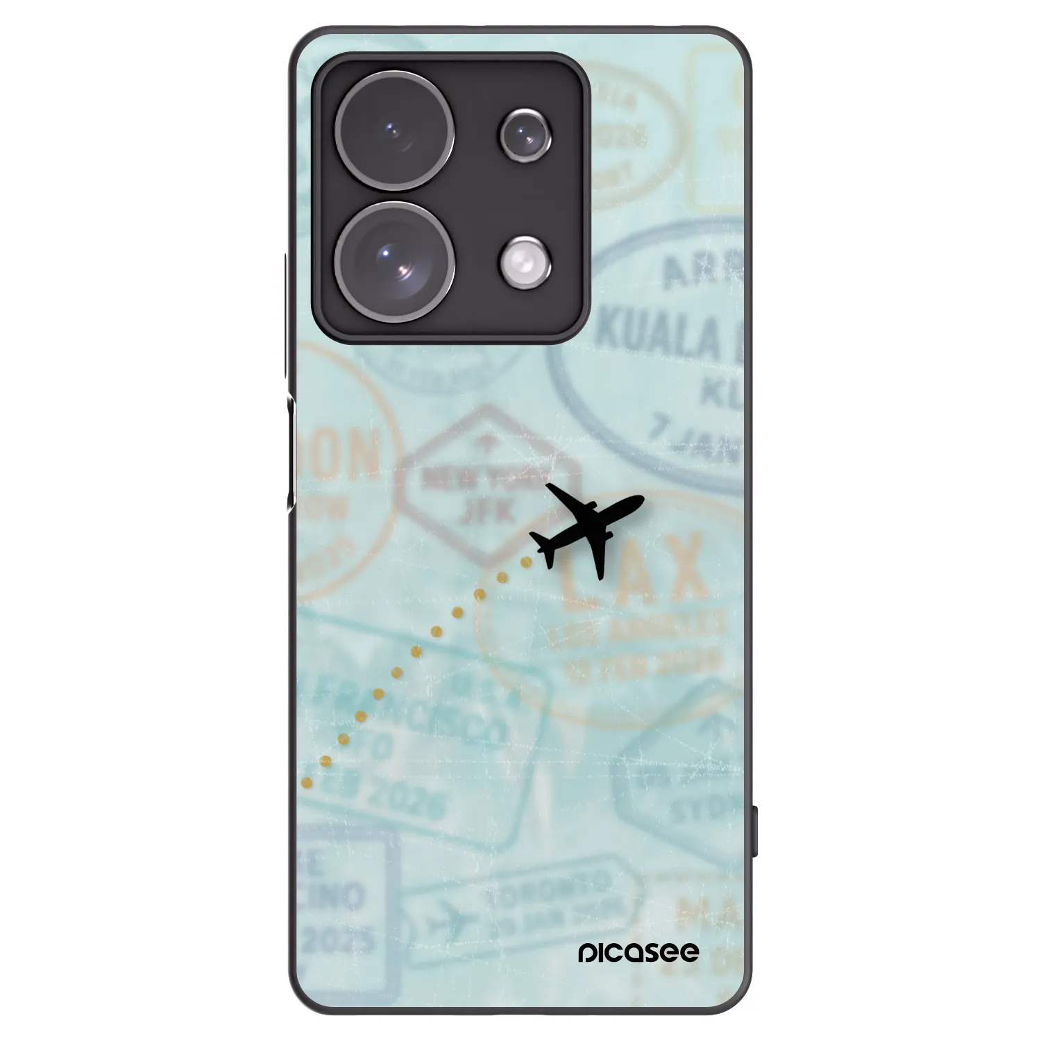 Picasee silikonowe czarne etui na Xiaomi Redmi Note 13 Pro 4G - FLIGHT PATH