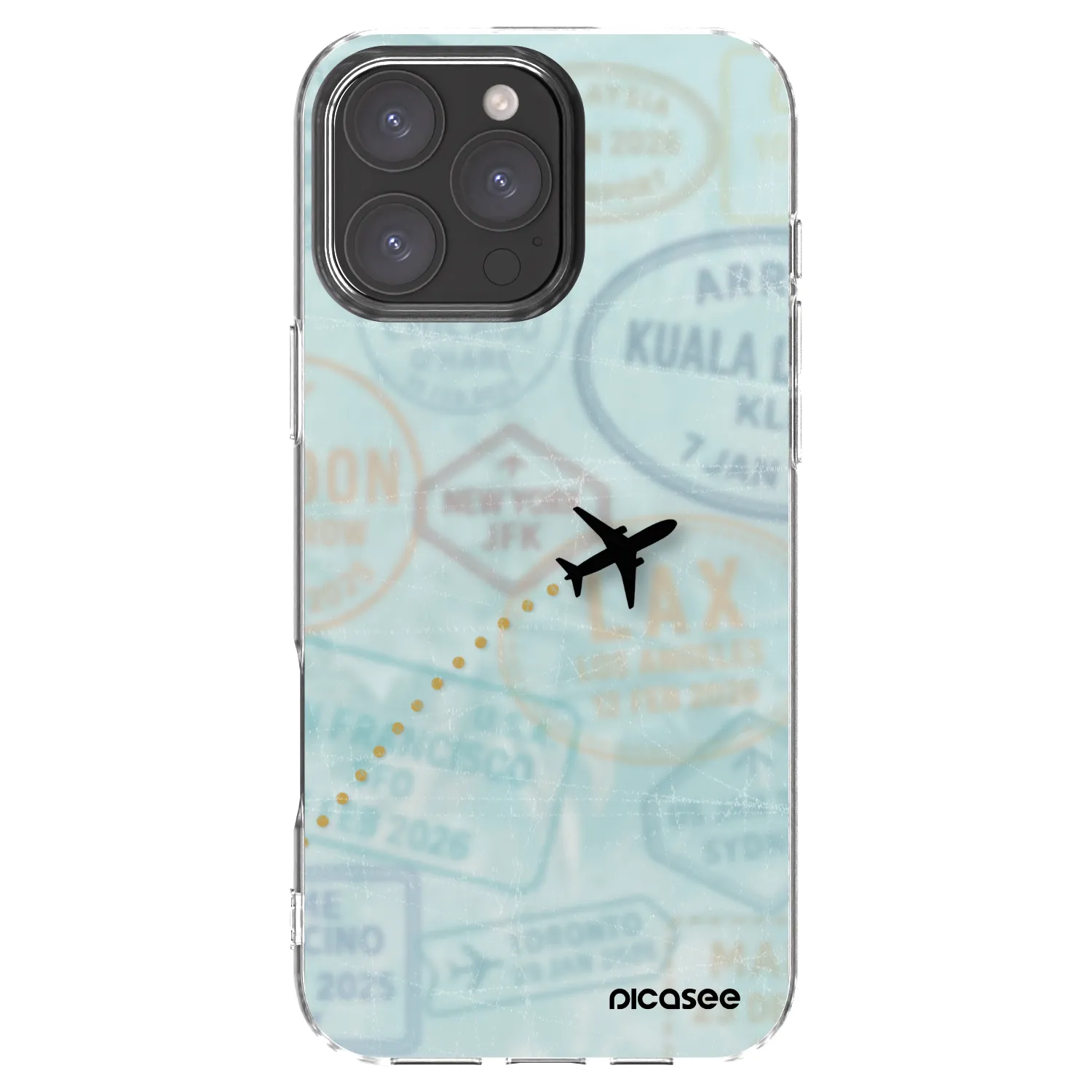 Picasee silikonowe przeźroczyste etui na Apple iPhone 16 Pro Max - FLIGHT PATH