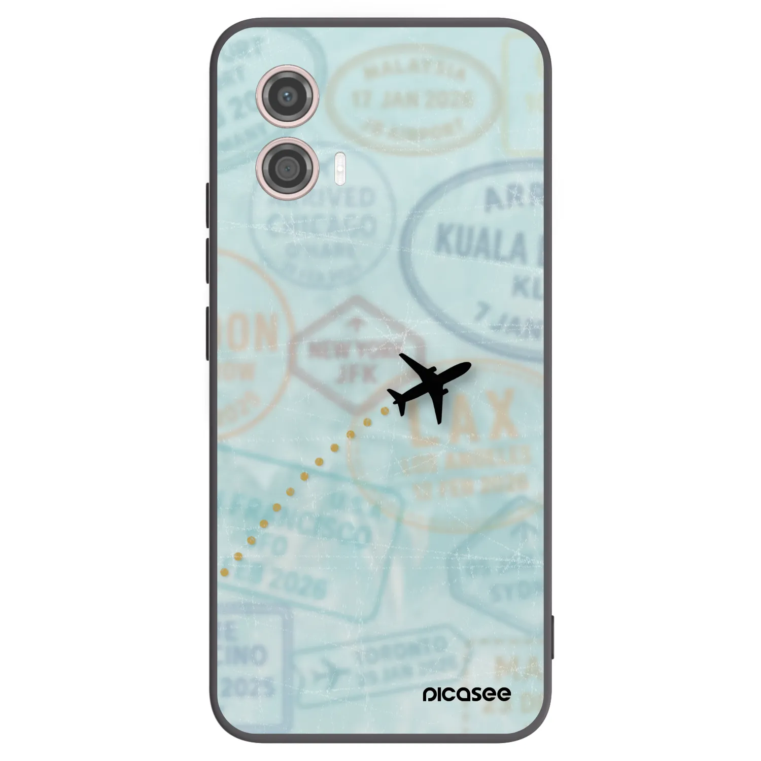 Picasee silikonowe czarne etui na Motorola Moto G53 5G - FLIGHT PATH