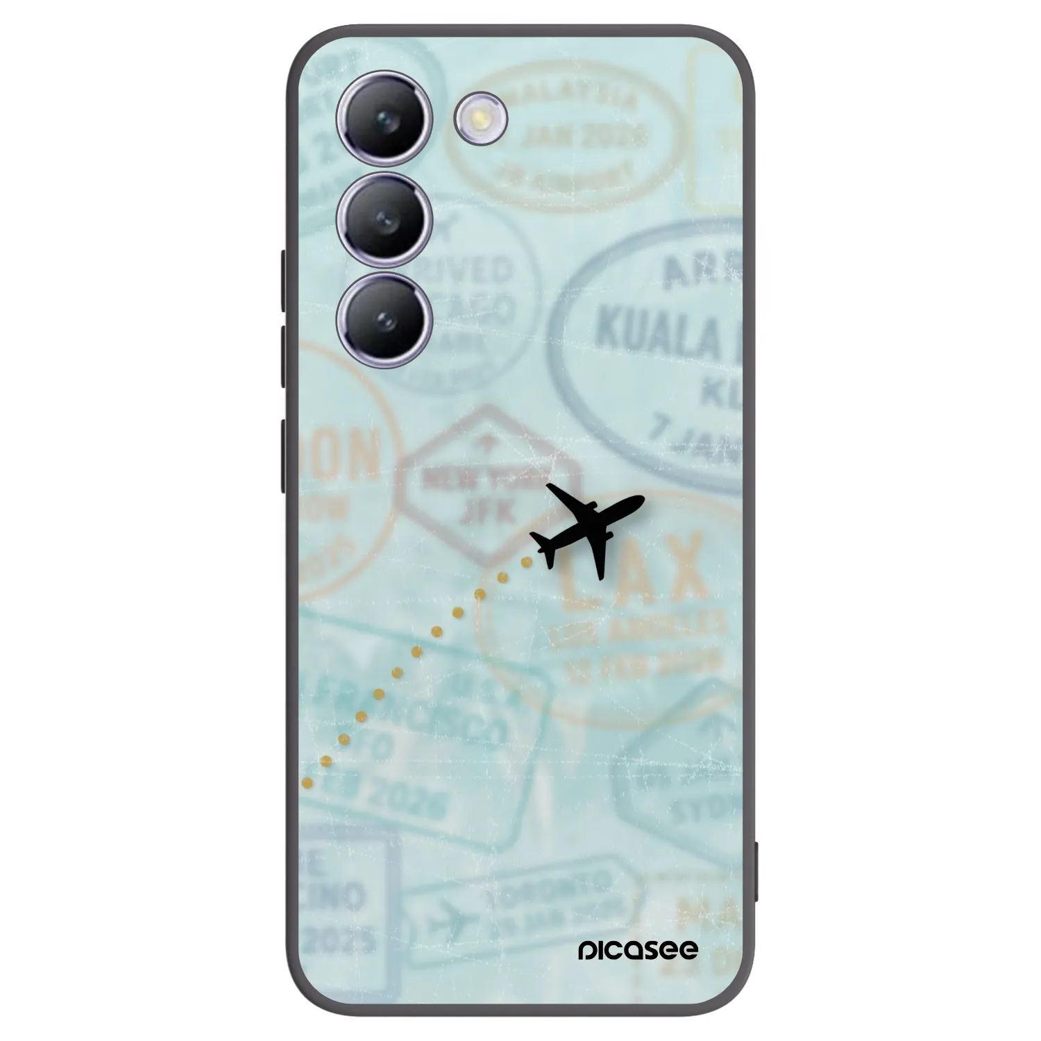 Picasee silikonowe czarne etui na Vivo V40 SE 5G - FLIGHT PATH