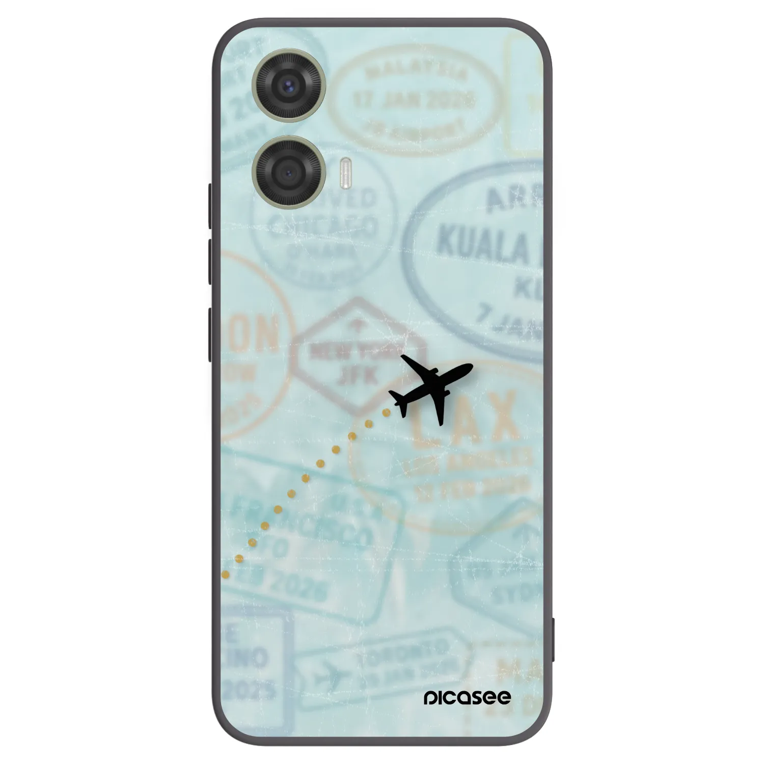 Picasee silikonowe czarne etui na Motorola Moto G24 - FLIGHT PATH