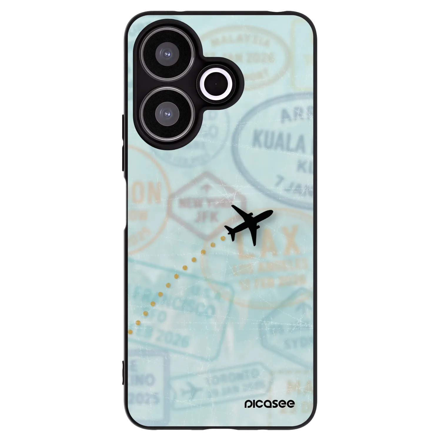 Picasee silikonowe czarne etui na Xiaomi Redmi 13 4G - FLIGHT PATH