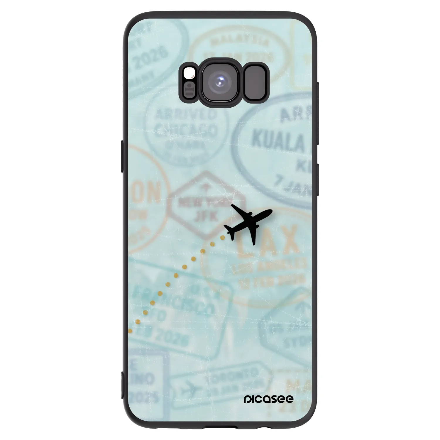 Picasee silikonowe czarne etui na Samsung Galaxy S8 G950F - FLIGHT PATH