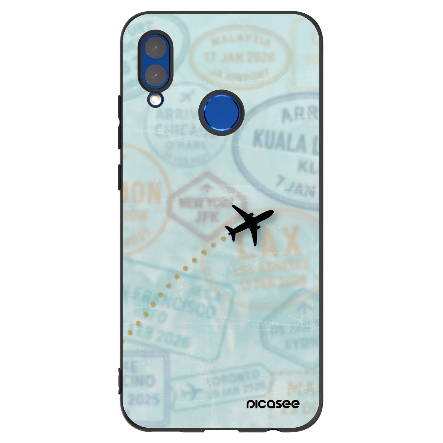 Picasee silikonowe czarne etui na Huawei P Smart 2019 - FLIGHT PATH