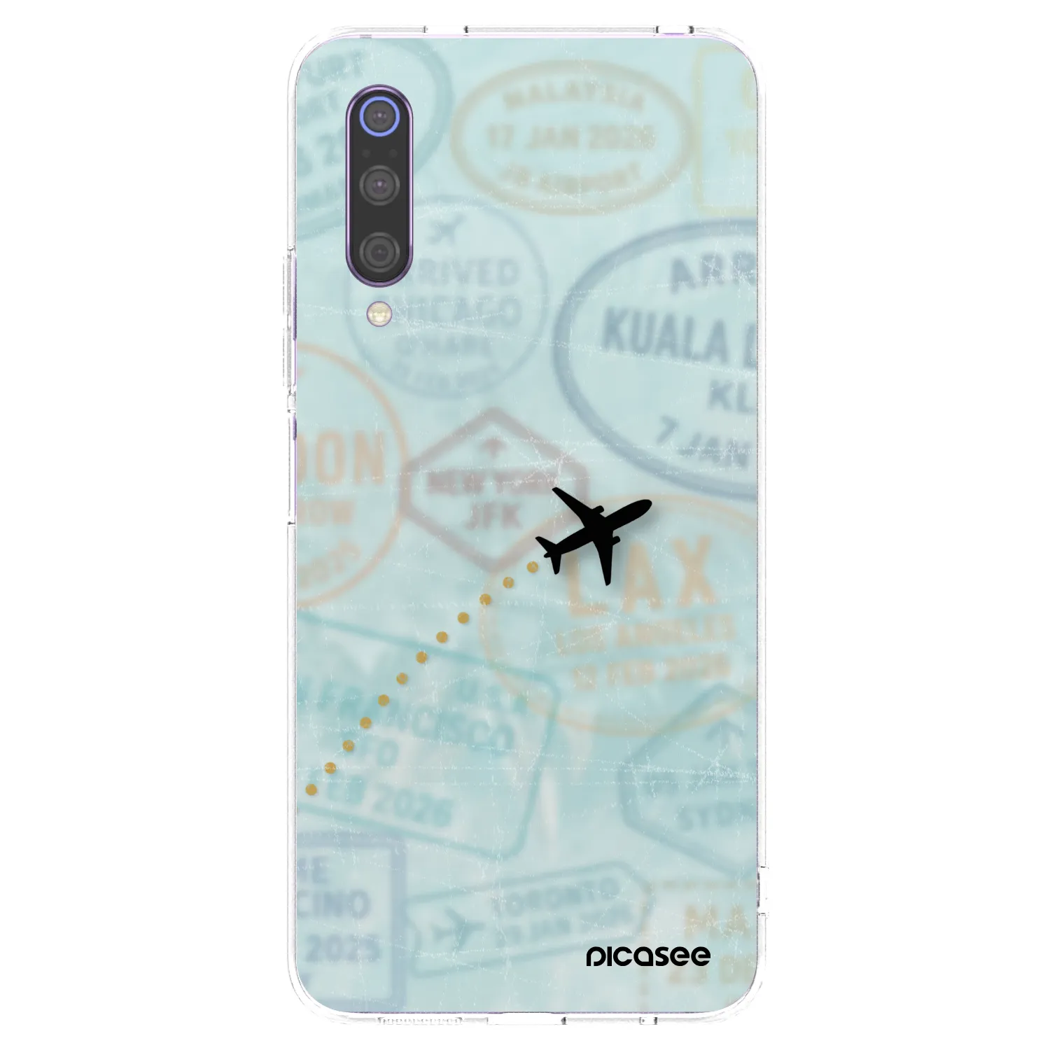 Picasee silikonowe przeźroczyste etui na Xiaomi Mi 9 - FLIGHT PATH