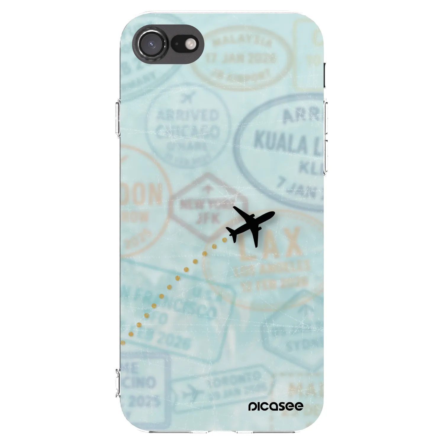 Picasee silikonowe przeźroczyste etui na Apple iPhone 7 - FLIGHT PATH