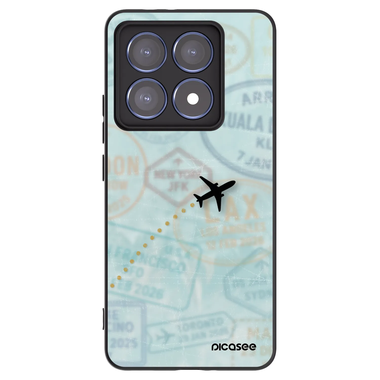 Picasee silikonowe czarne etui na Xiaomi 14T Pro - FLIGHT PATH
