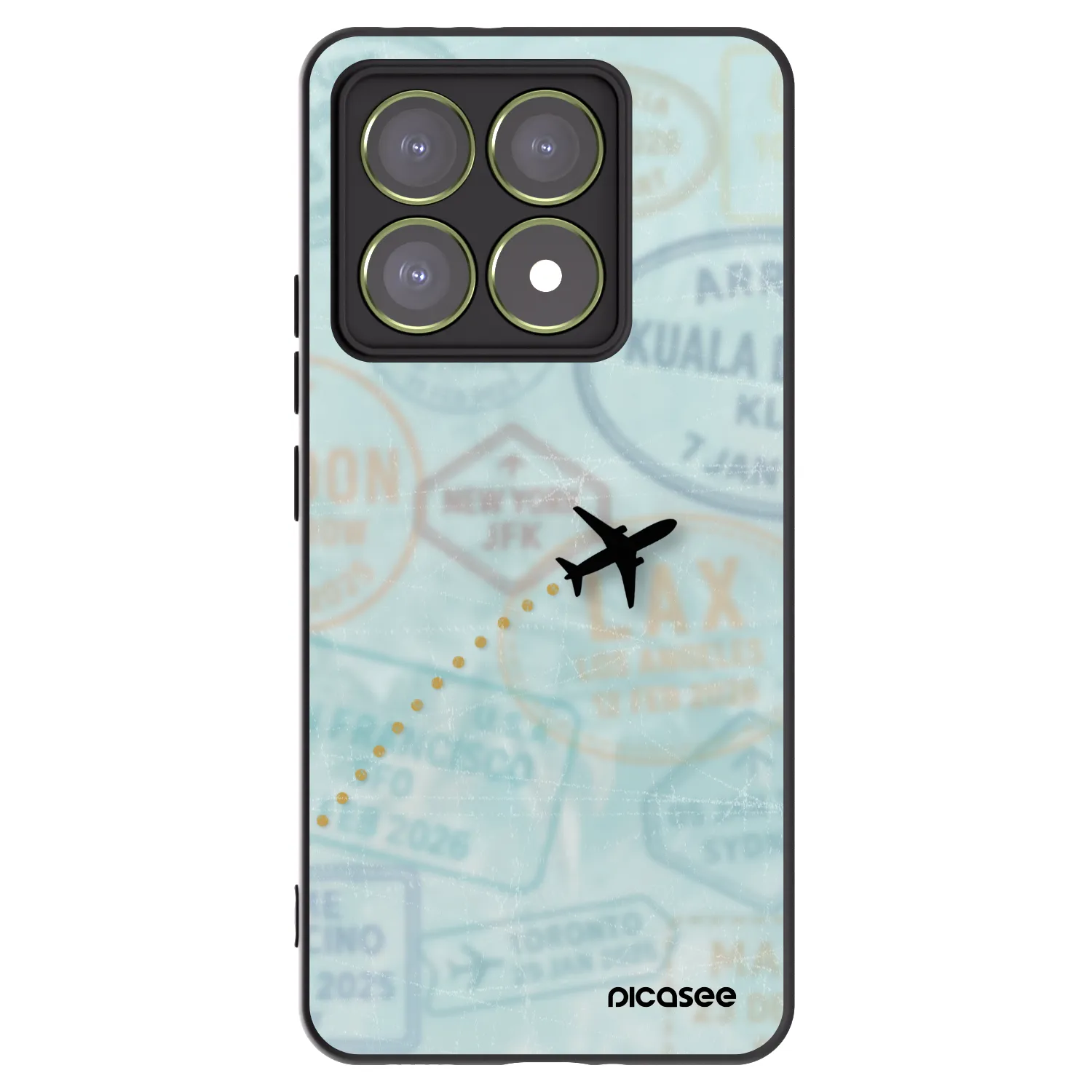 Picasee silikonowe czarne etui na Xiaomi 14T - FLIGHT PATH